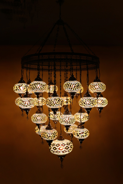 25in1 No3 Size Antique Mosaic Chandelier